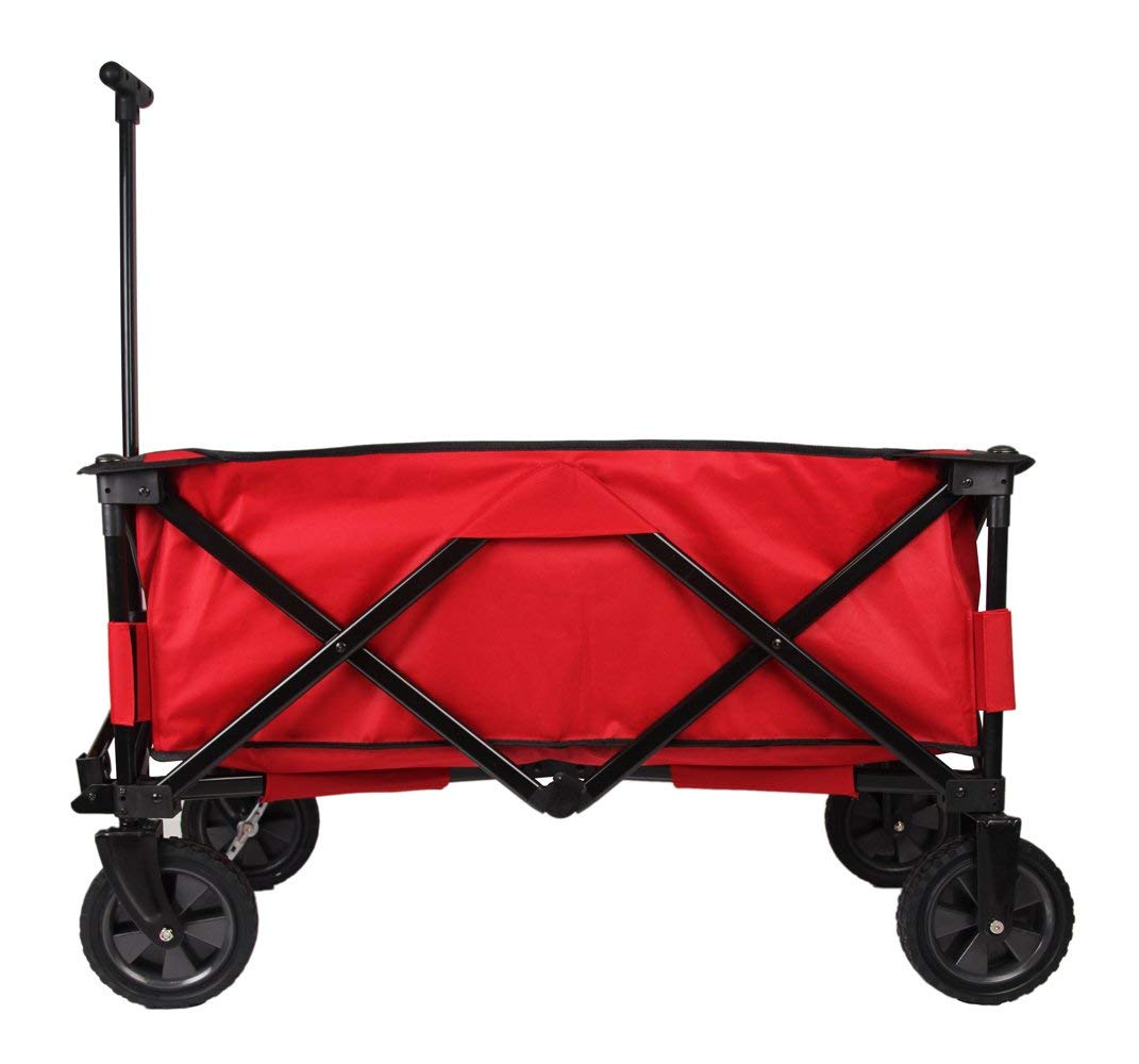 Heavy Duty Collapsible Folding Garden Cart Utility Wagon for Shopping Outdoors